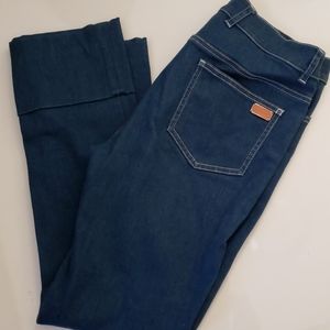 Escada skinny cuffed blue jeans size 38